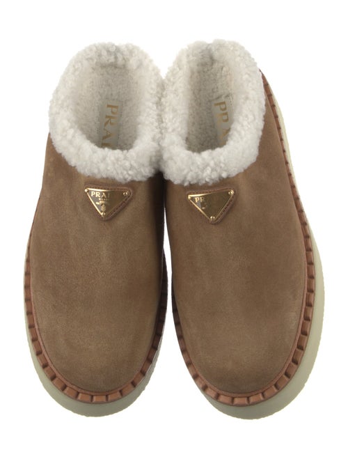 Prada Suede Fur Trim Mules