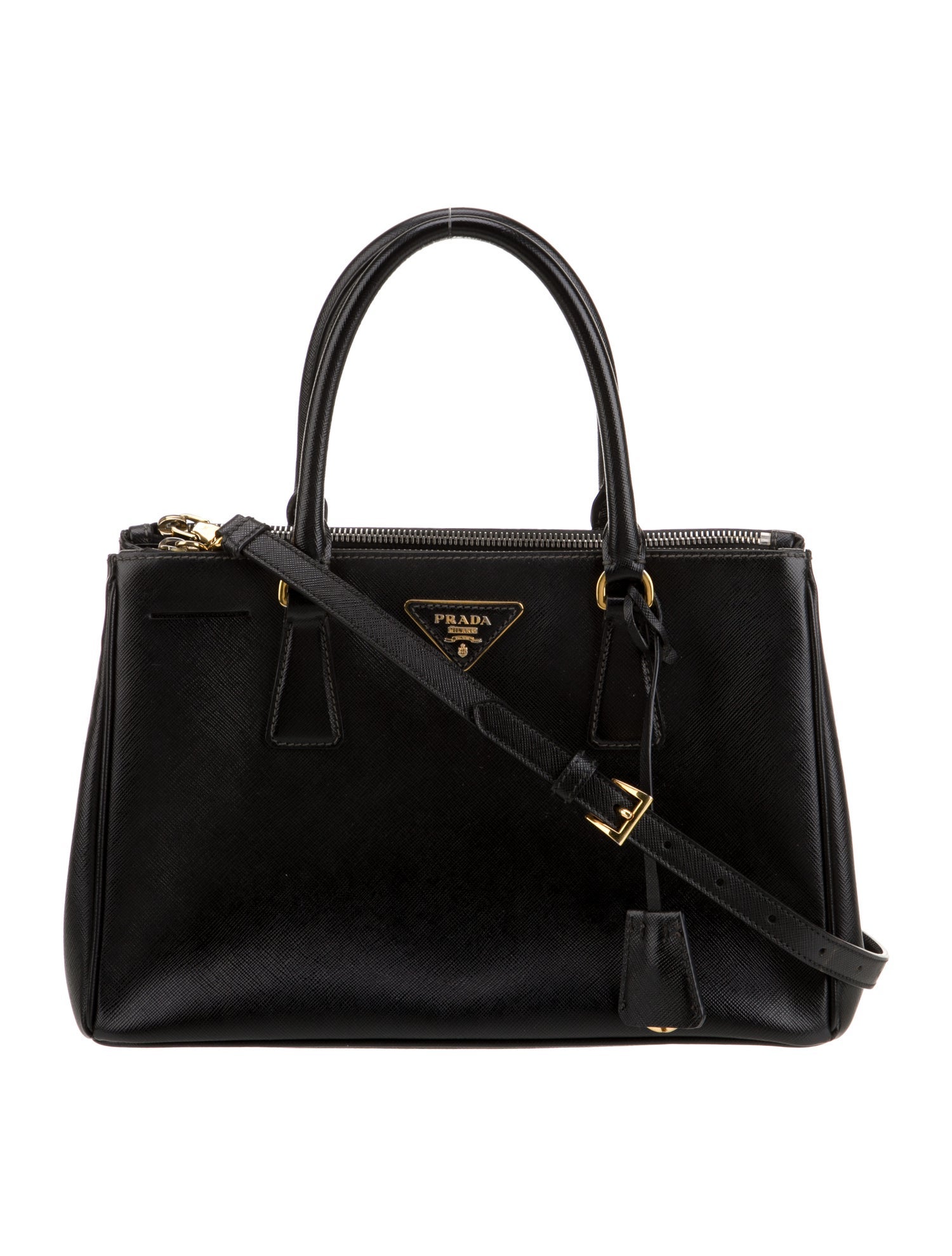 Prada Saffiano Leather Galleria Double Zip Small