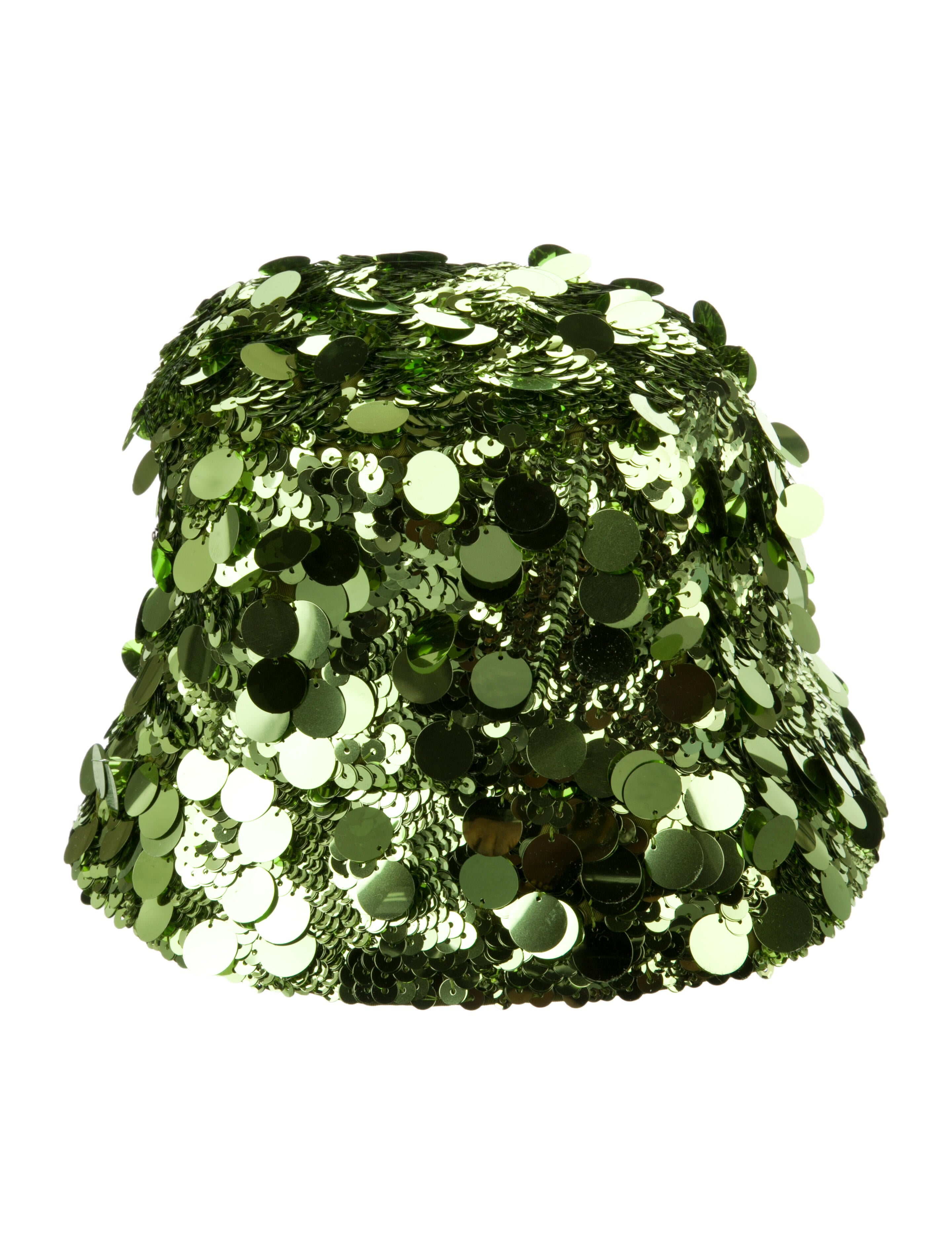 Prada Metallic Nylon Bucket Hat w/ Sequin Embellishment Throughout w/Tags