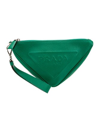 Prada Enameled Metal Triangle Triangle