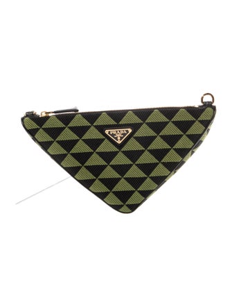 Prada Enameled Metal Triangle Triangle