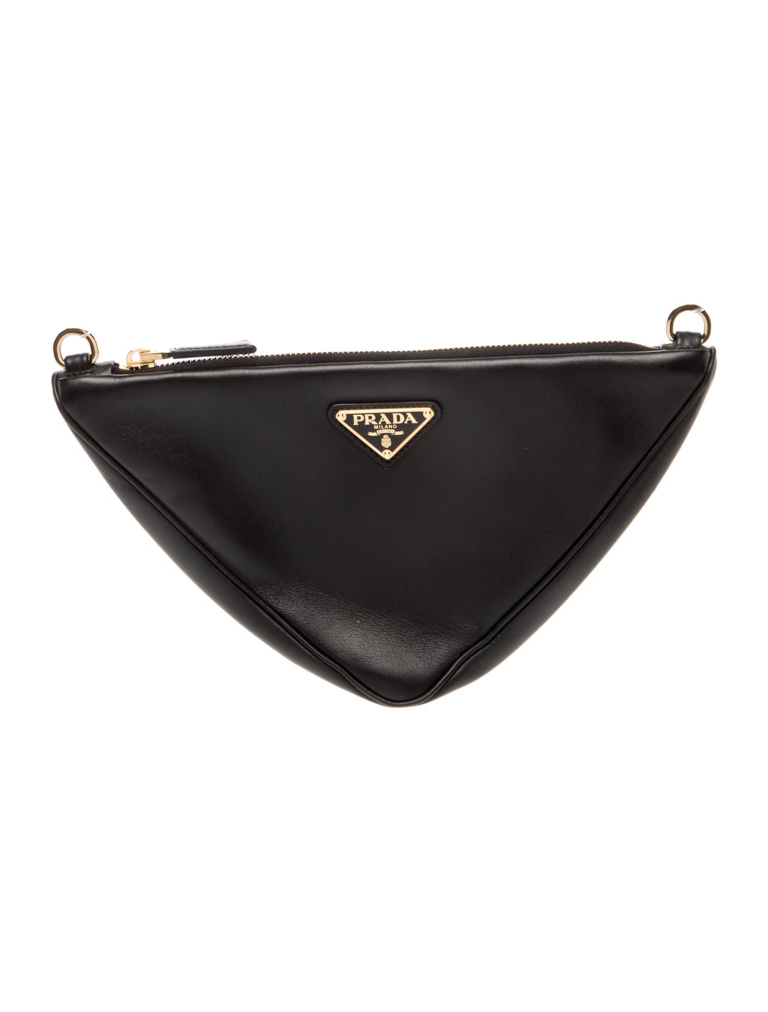 Prada Enameled Metal Triangle Triangle