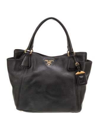Prada Enameled Metal Triangle Top Handle Bag