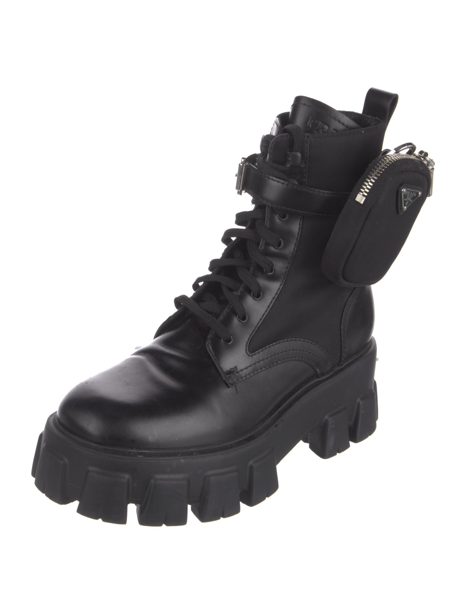 Prada Leather Combat Boots