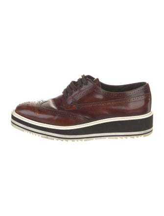 Prada Leather Lasercut Accents Oxfords