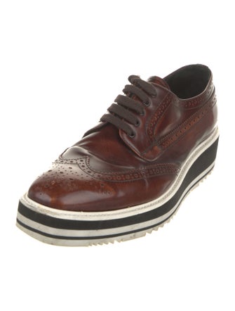 Prada Leather Lasercut Accents Oxfords