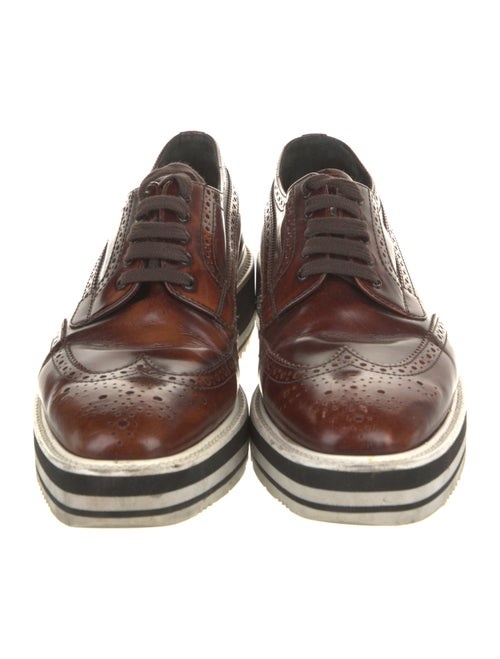 Prada Leather Lasercut Accents Oxfords