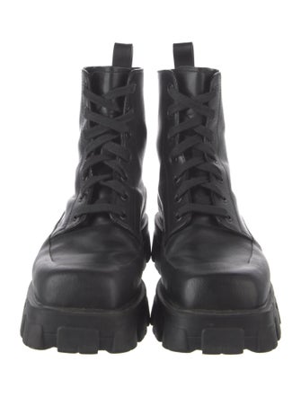 Prada Leather Combat Boots