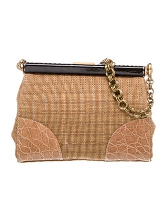 Prada Enameled Metal Triangle Paglia