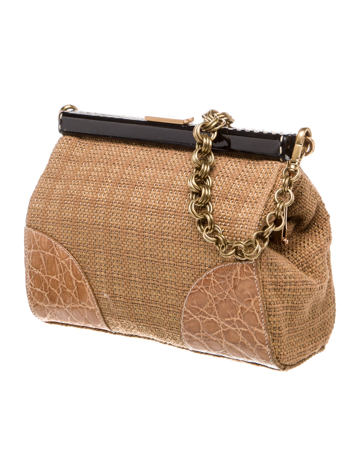 Prada Enameled Metal Triangle Paglia