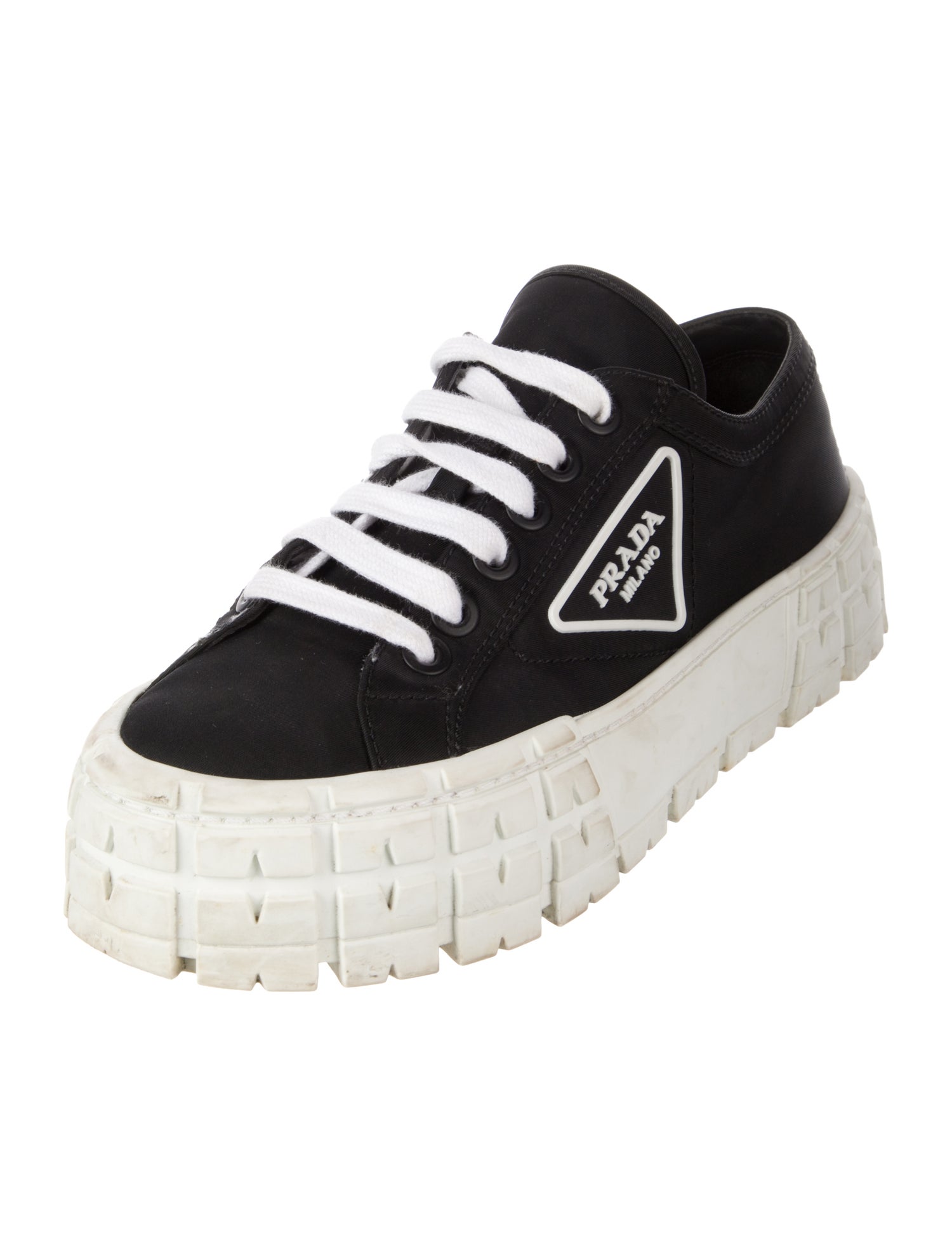Prada Nylon Graphic Print Sneakers