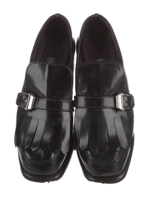 Prada Leather Fringe Trim Accent Pumps