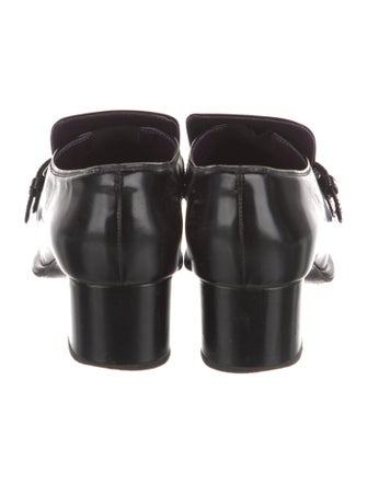 Prada Leather Fringe Trim Accent Pumps