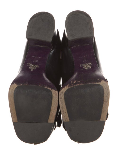 Prada Leather Fringe Trim Accent Pumps