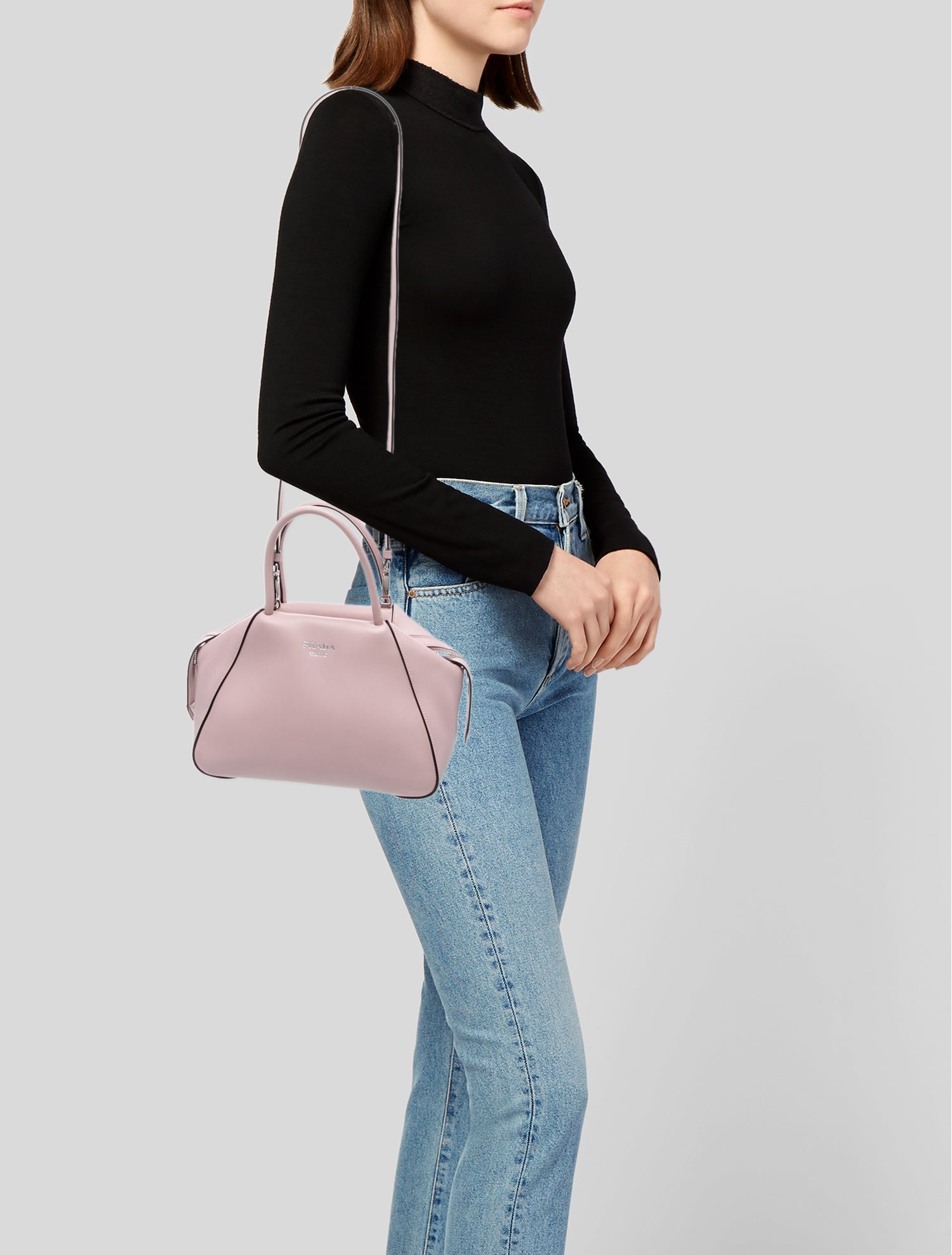 Prada Enameled Metal Triangle Supernova Small