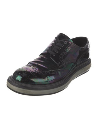 Prada Patent Leather Eyelet Trim Brogues