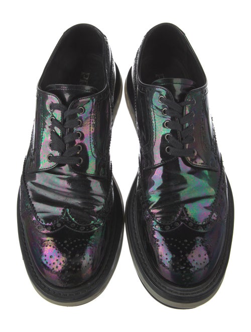 Prada Patent Leather Eyelet Trim Brogues