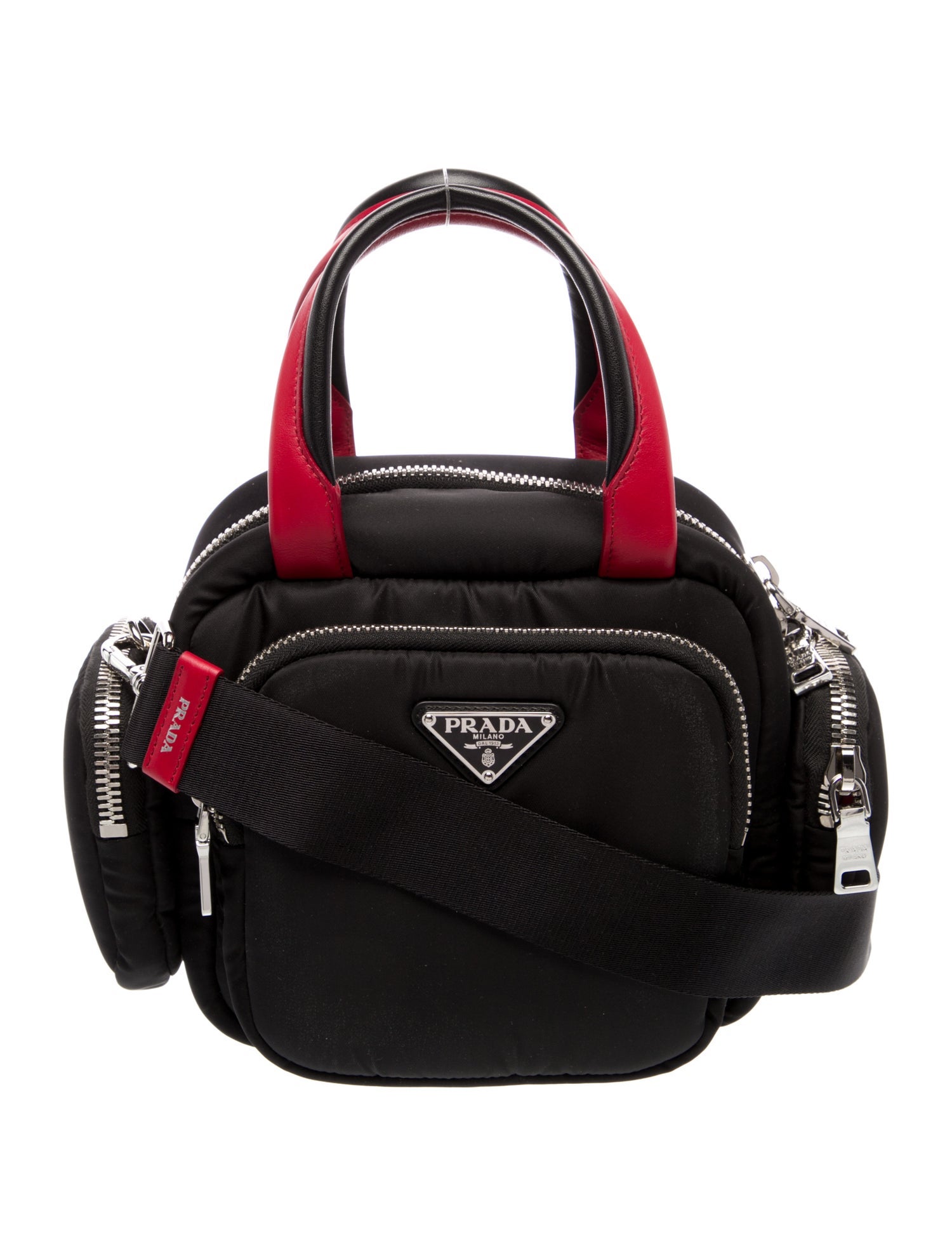 Prada Enameled Metal Triangle Cargo Pocket