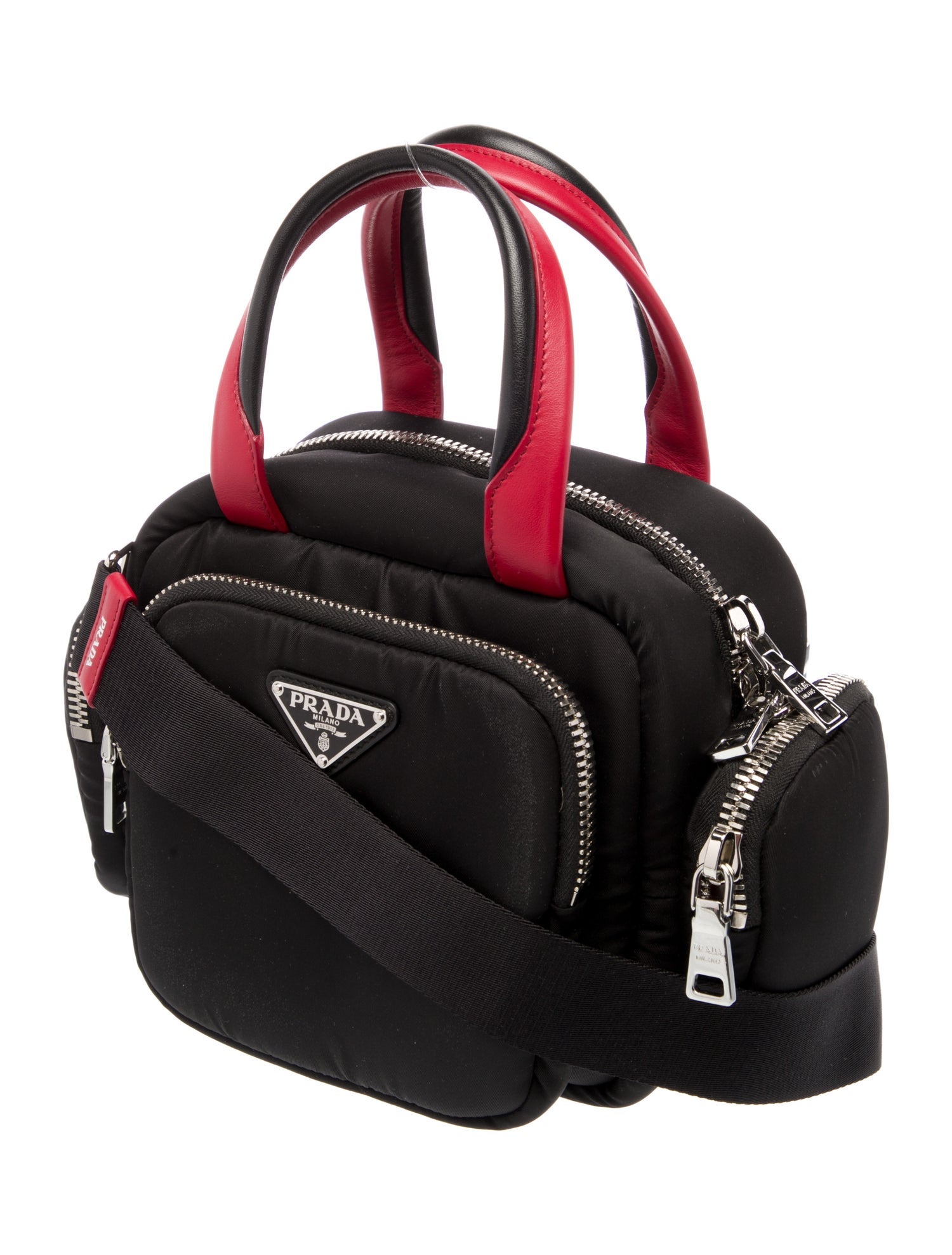 Prada Enameled Metal Triangle Cargo Pocket