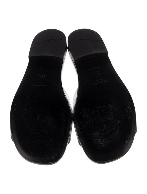 Prada Signature Logo Patent Leather Slides