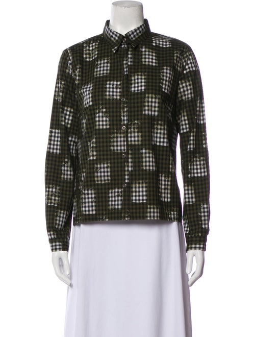 Prada 2013 Plaid Print Button-Up Top