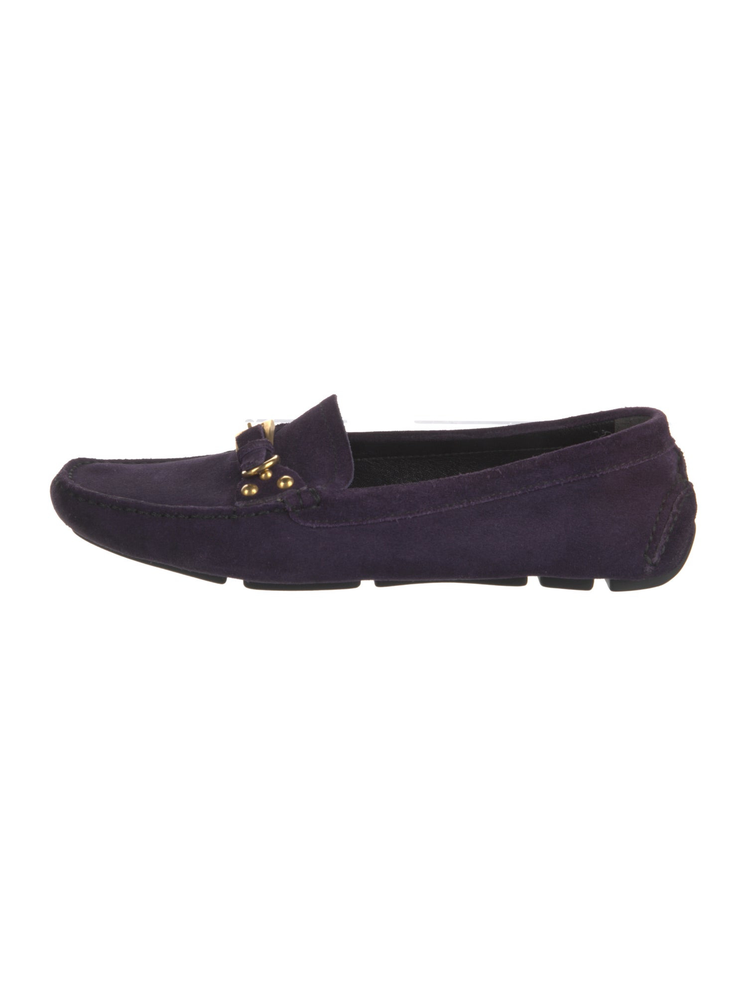 Prada Suede Studded Accents Loafers