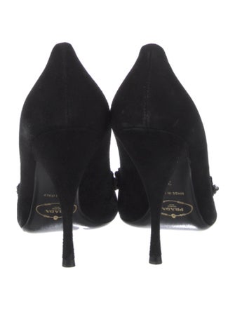 Prada Suede Sequin Embellishments Pumps