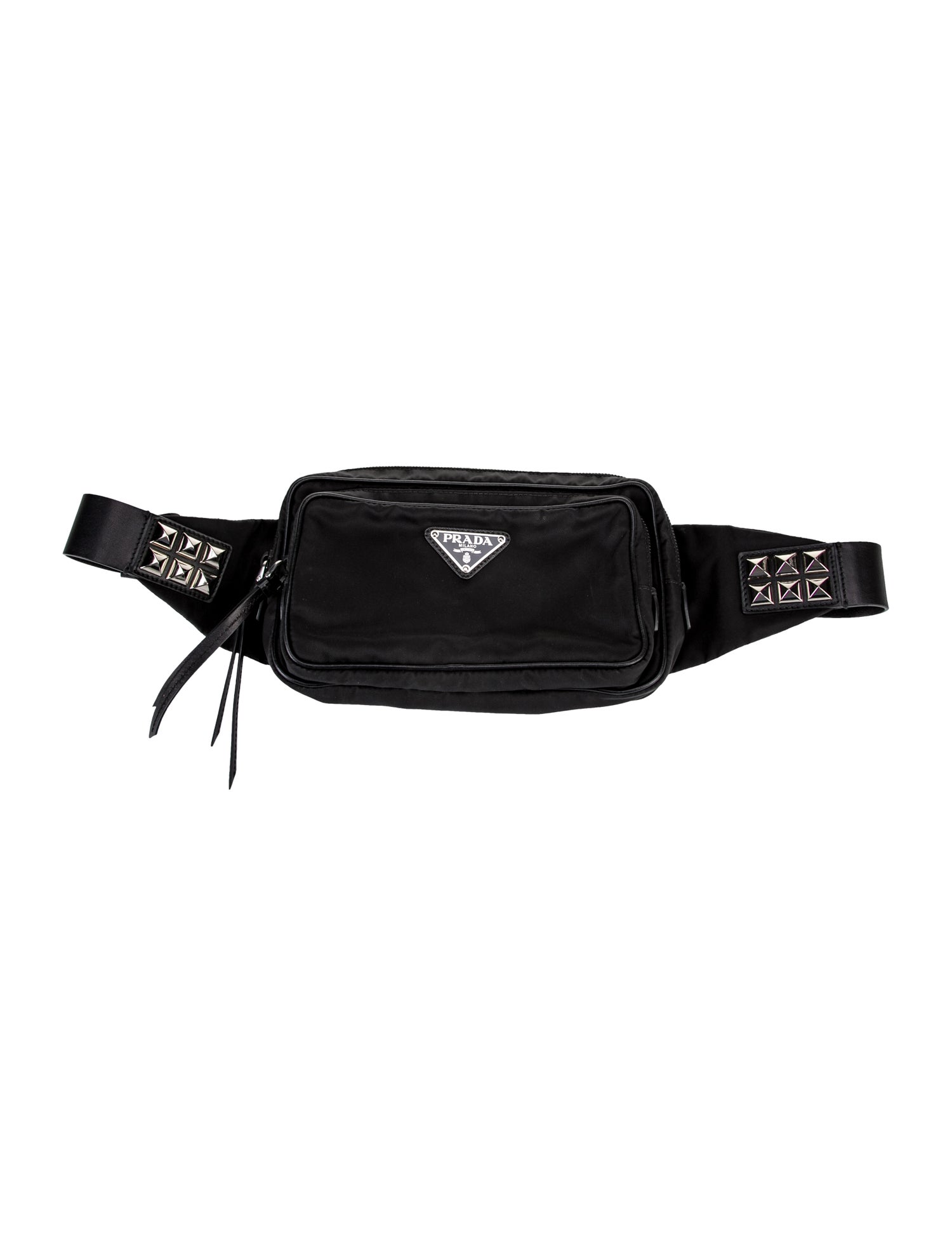 Prada Enameled Metal Triangle Belt Bag