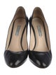 Prada Embossed Leather Cutout Accent Pumps