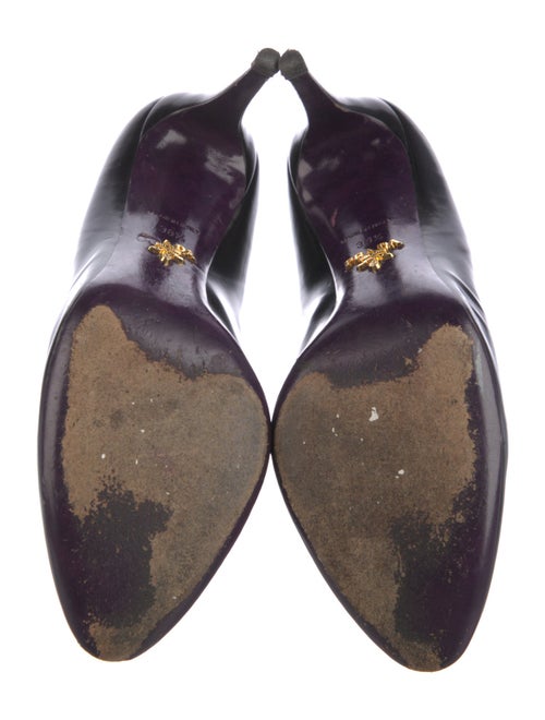 Prada Embossed Leather Cutout Accent Pumps