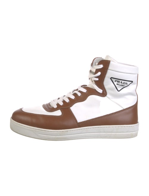 Prada Leather Colorblock Pattern Sneakers