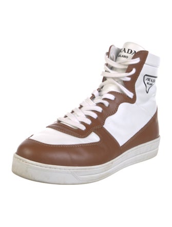 Prada Leather Colorblock Pattern Sneakers