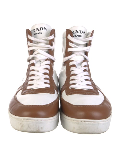 Prada Leather Colorblock Pattern Sneakers