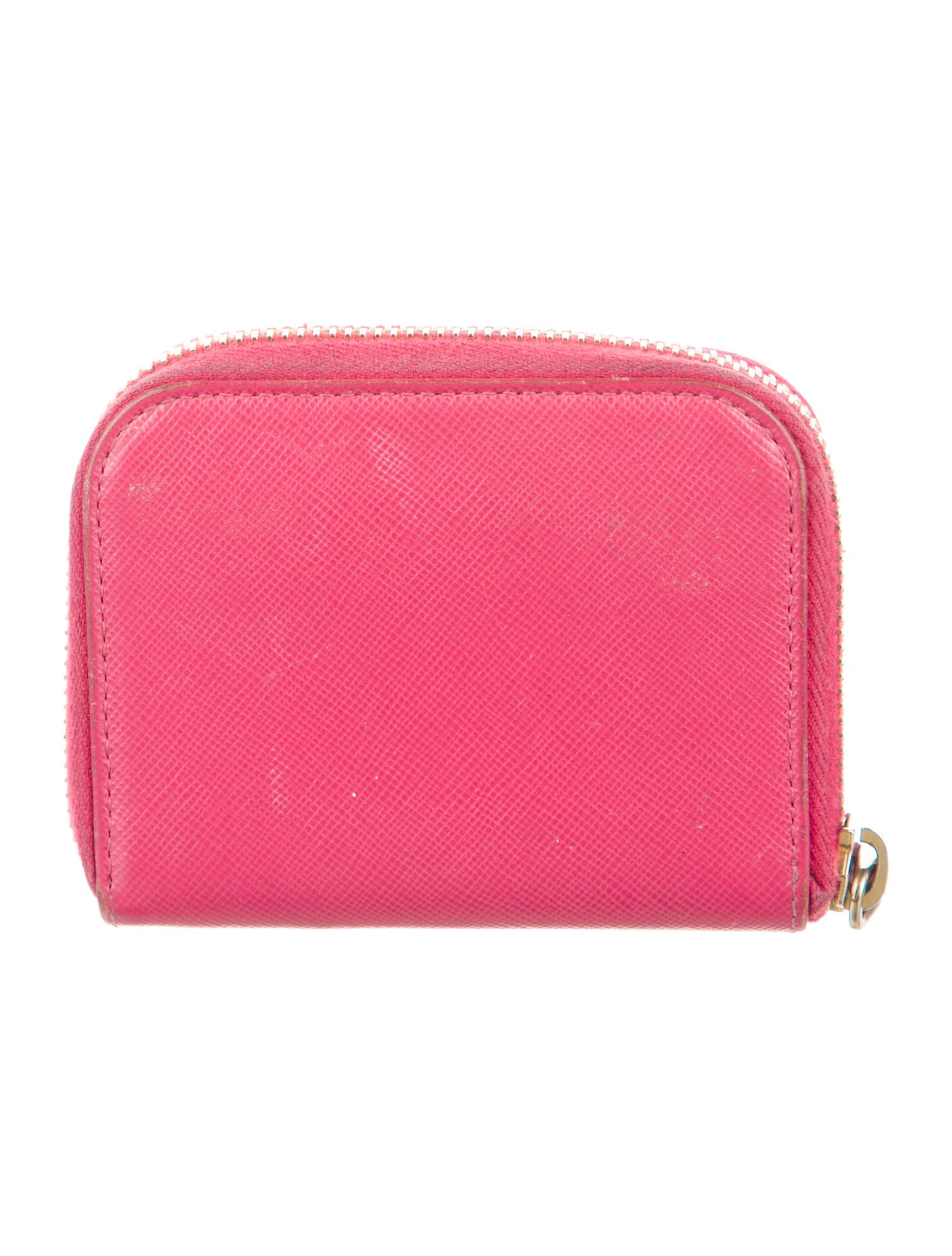 Prada Saffiano Triangle Leather Compact Wallet