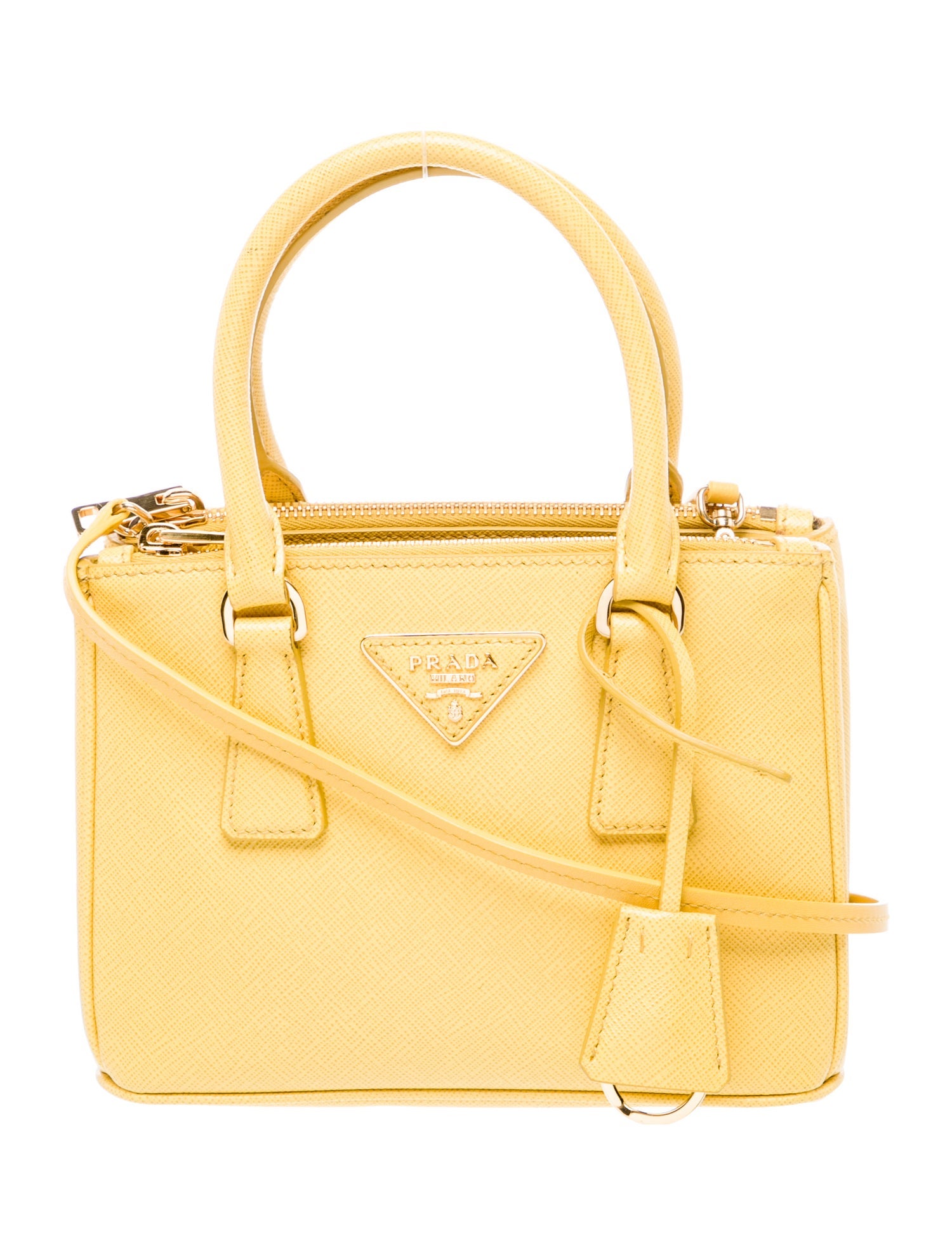 Prada Saffiano Lux Leather Galleria Double Zip Mini