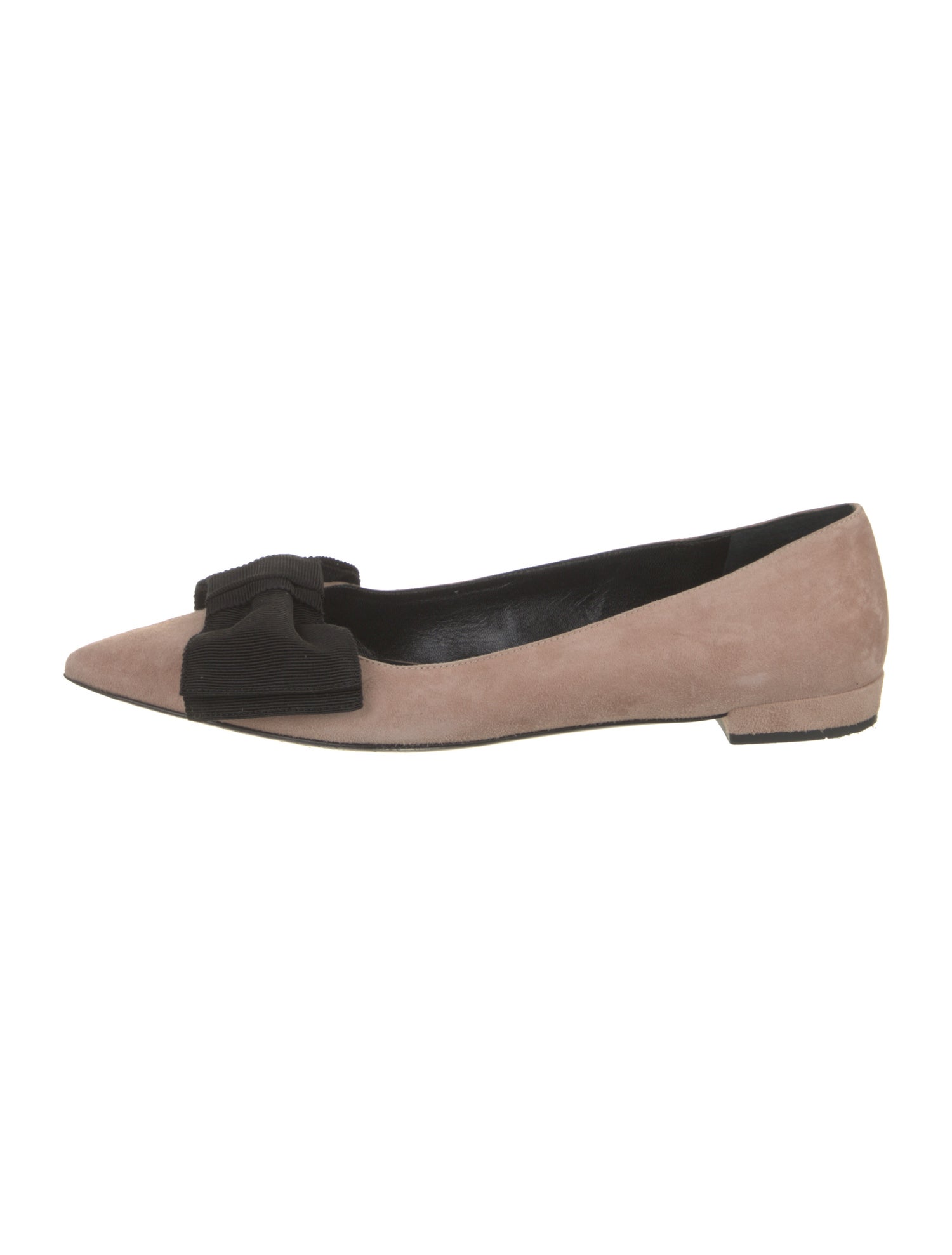 Prada Suede Bow Accents Flats