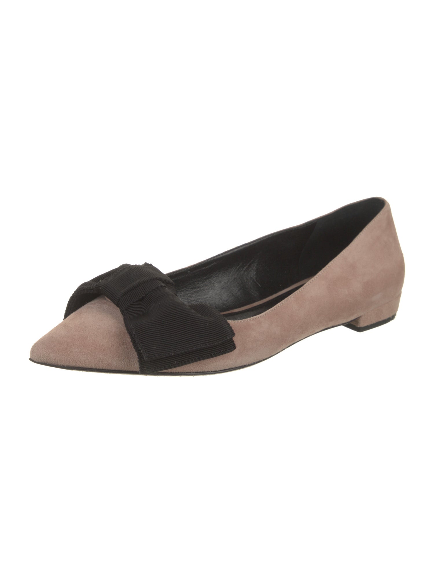 Prada Suede Bow Accents Flats