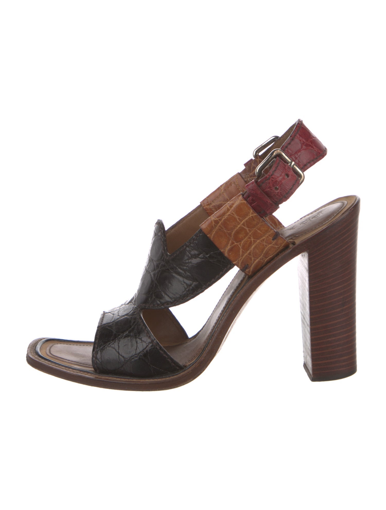 Prada Leather Animal Print Slingback Sandals