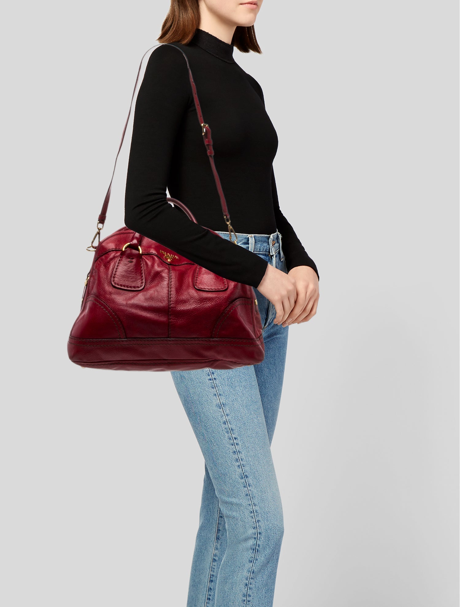 Prada Leather Weekender Bag