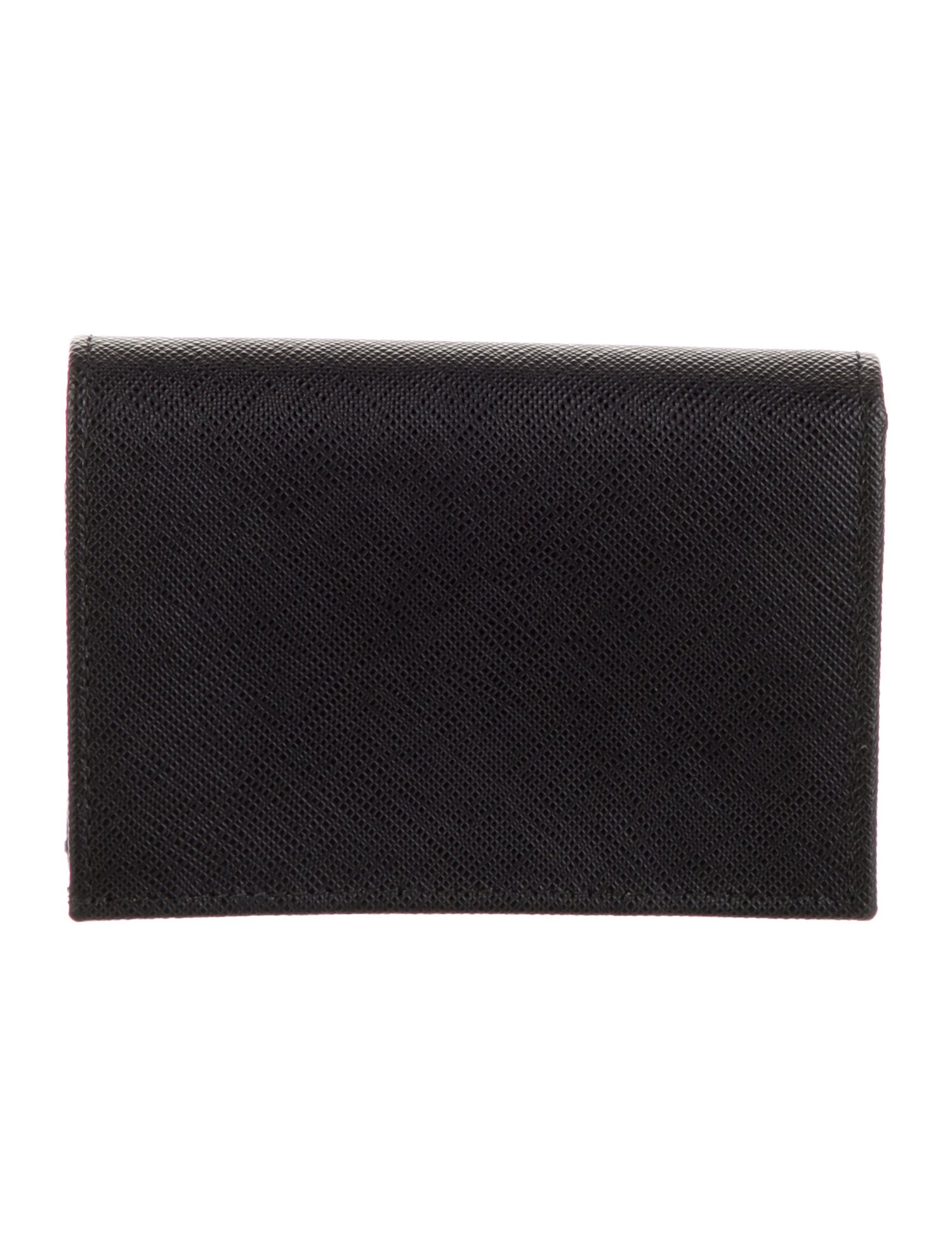 Prada Saffiano Triangle Leather Compact Wallet