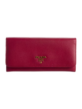 Prada Saffiano Metal Leather Continental Wallet