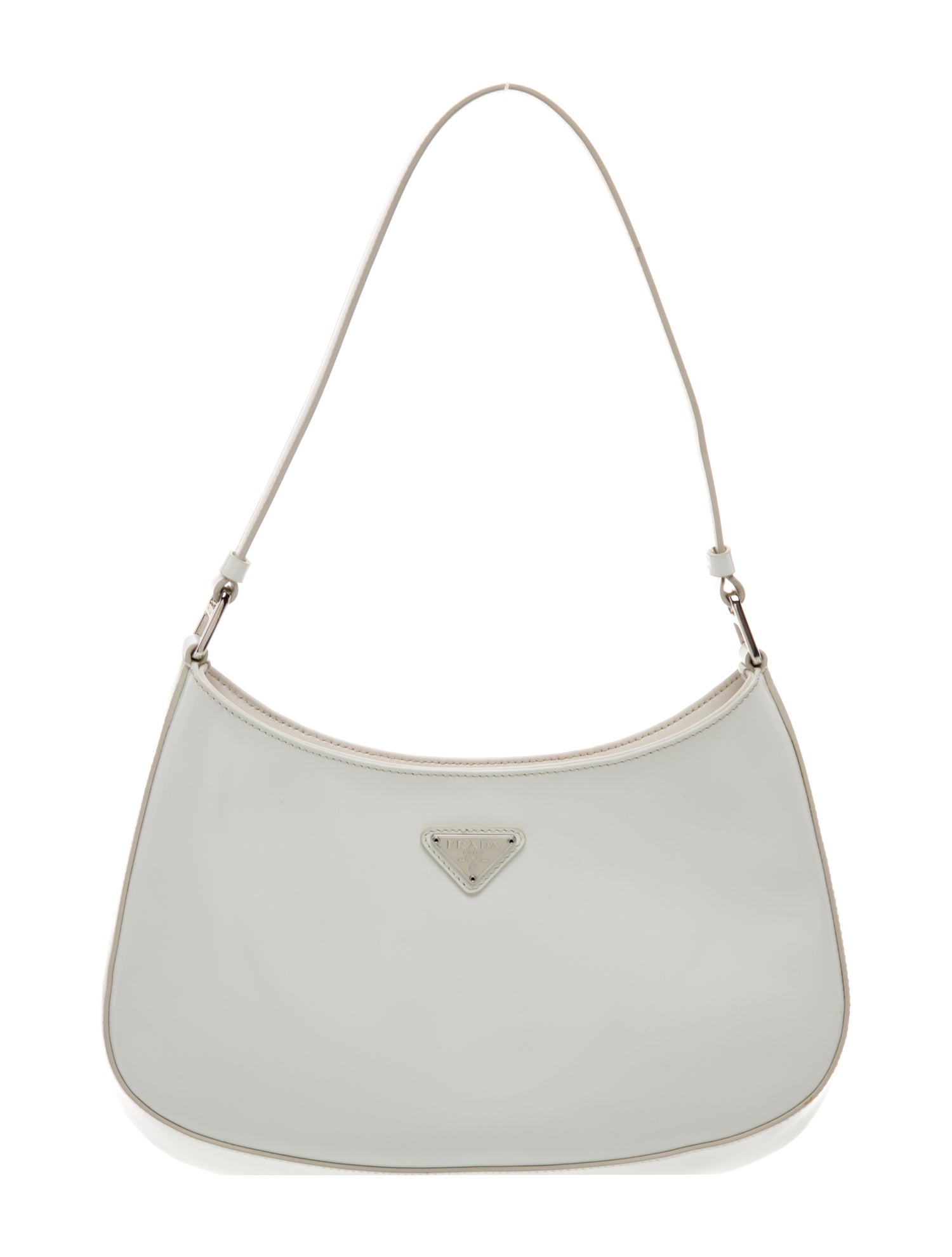 Prada Enameled Metal Triangle Cleo