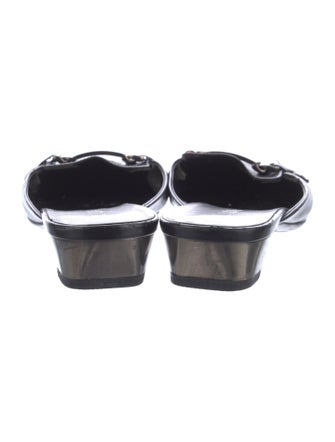 Prada Leather Chain-Link Accents Mules