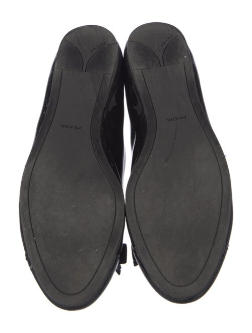 Prada Patent Leather Bow Accents Mary Jane Flats