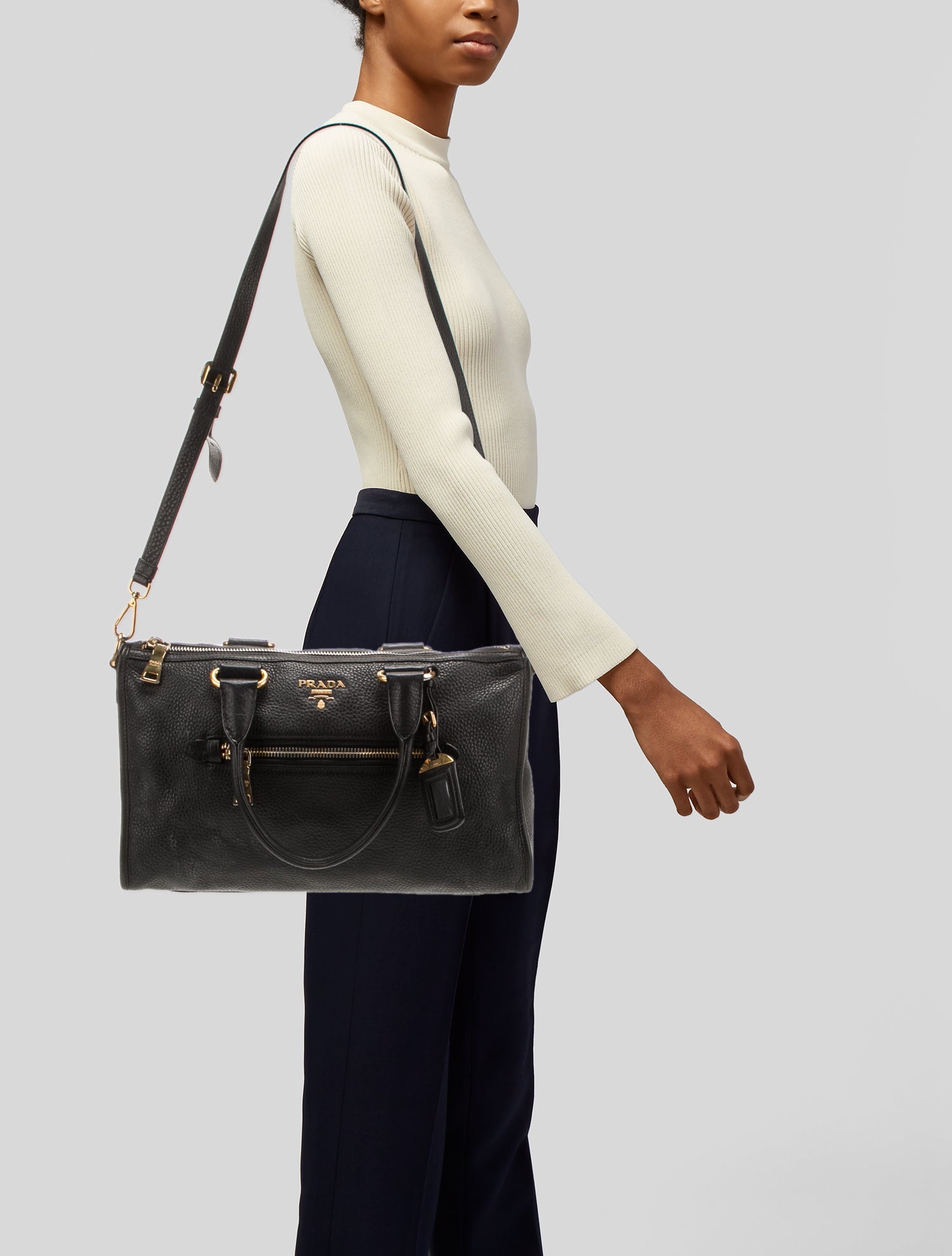 Prada Vitello Daino Leather Top Handle Bag