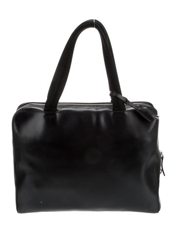 Prada Handle Bags Soft Calf Leather Top Bag Vintage