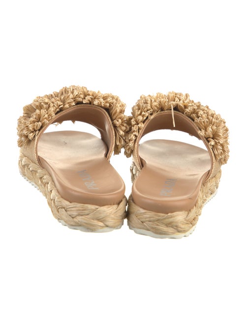 Prada Raffia Braided Accents Slides
