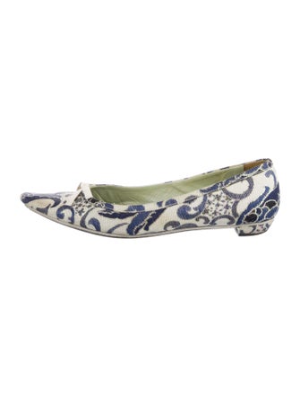 Prada Printed Bow Accents Flats