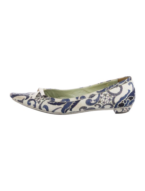 Prada Printed Bow Accents Flats