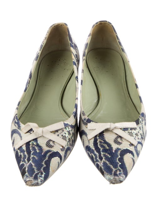 Prada Printed Bow Accents Flats